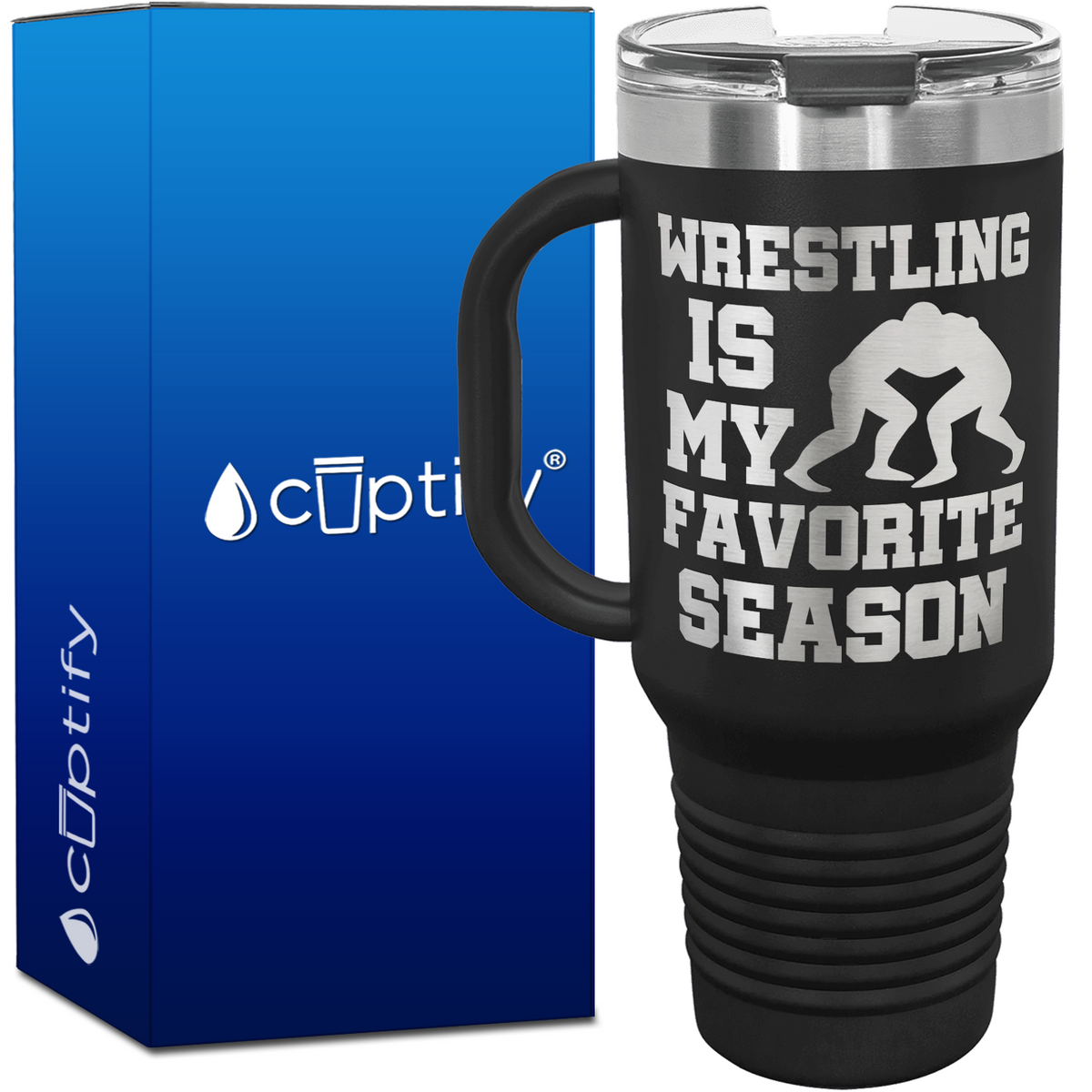 Wrestling is my Favorite Season 40oz Travel Mug