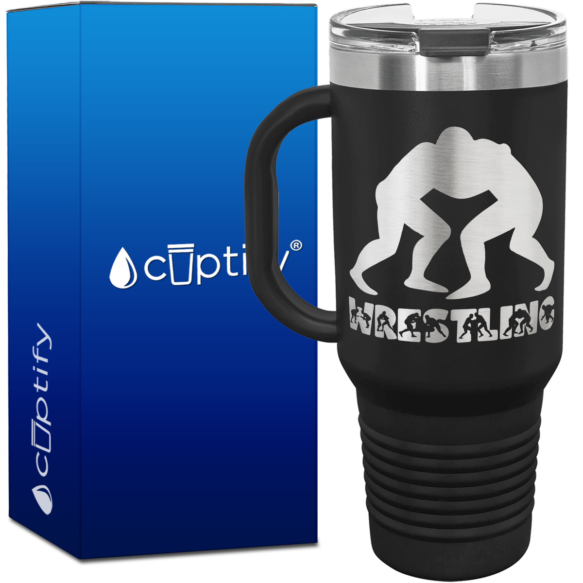 Personalized Wrestling 40oz Travel Mug