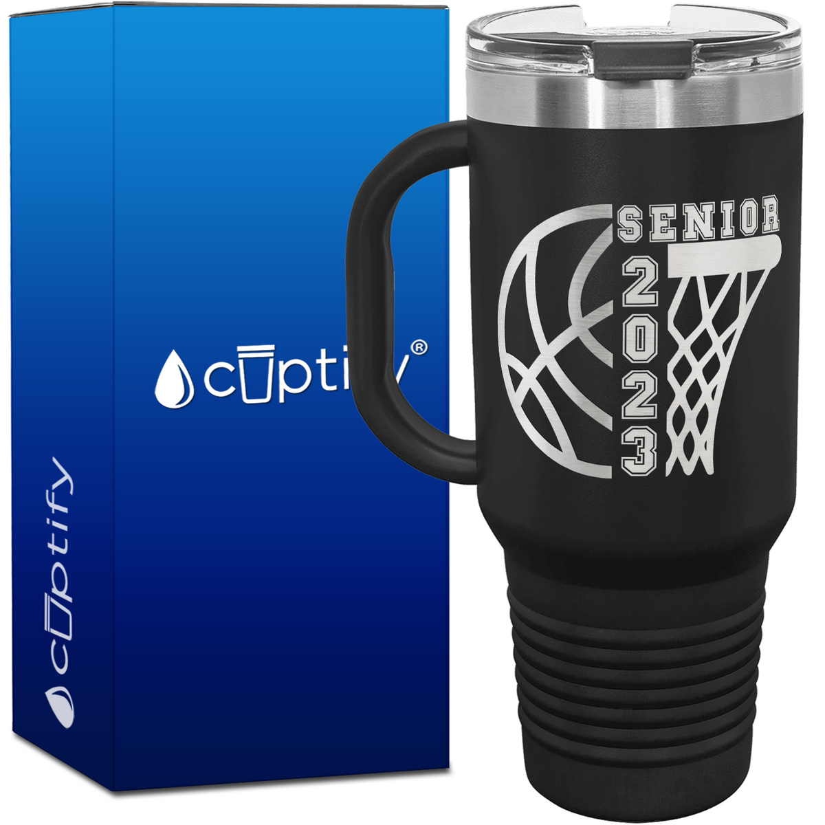 Basketball Senior 40oz Basketball Travel Mug