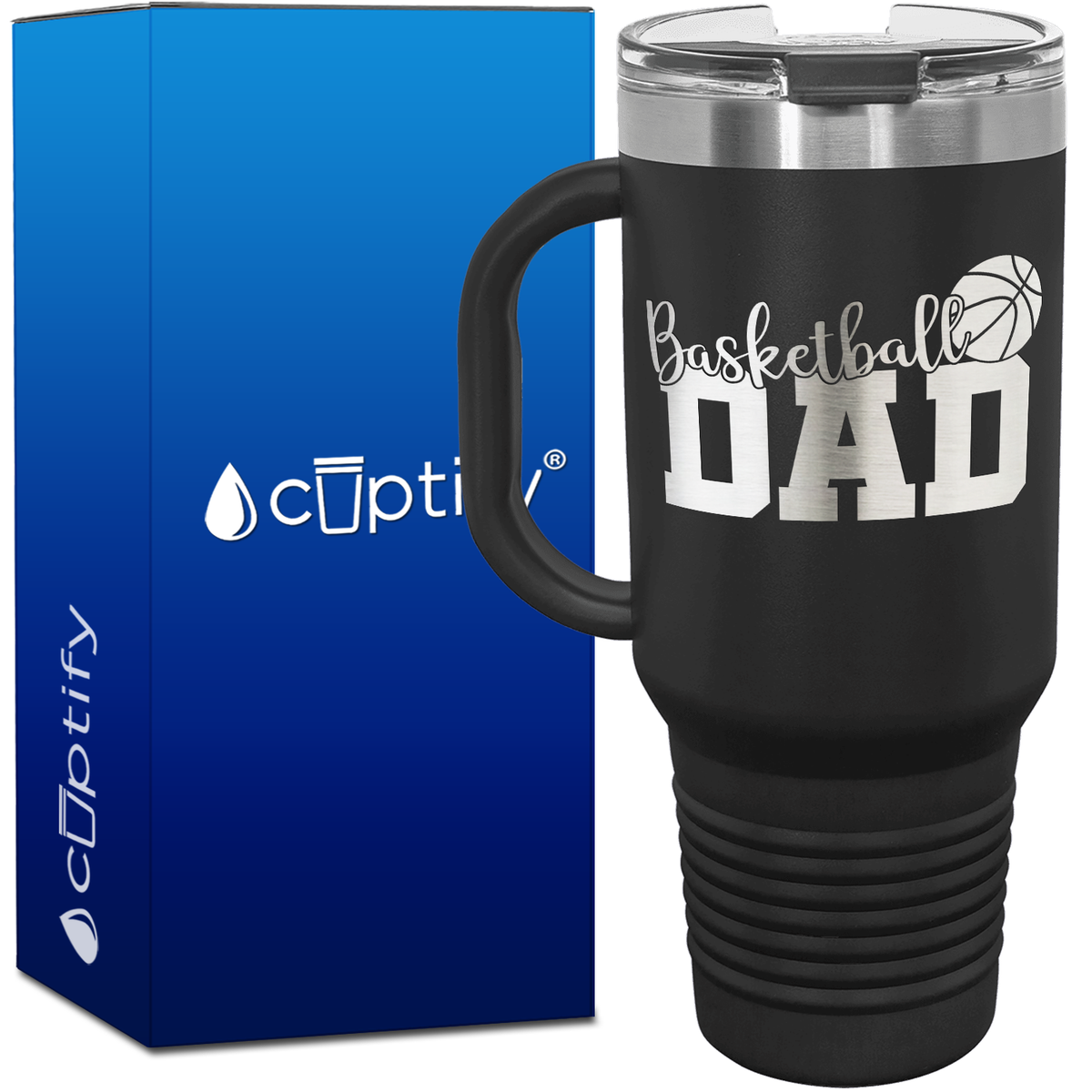 Basketball Dad 40oz Basketball Travel Mug
