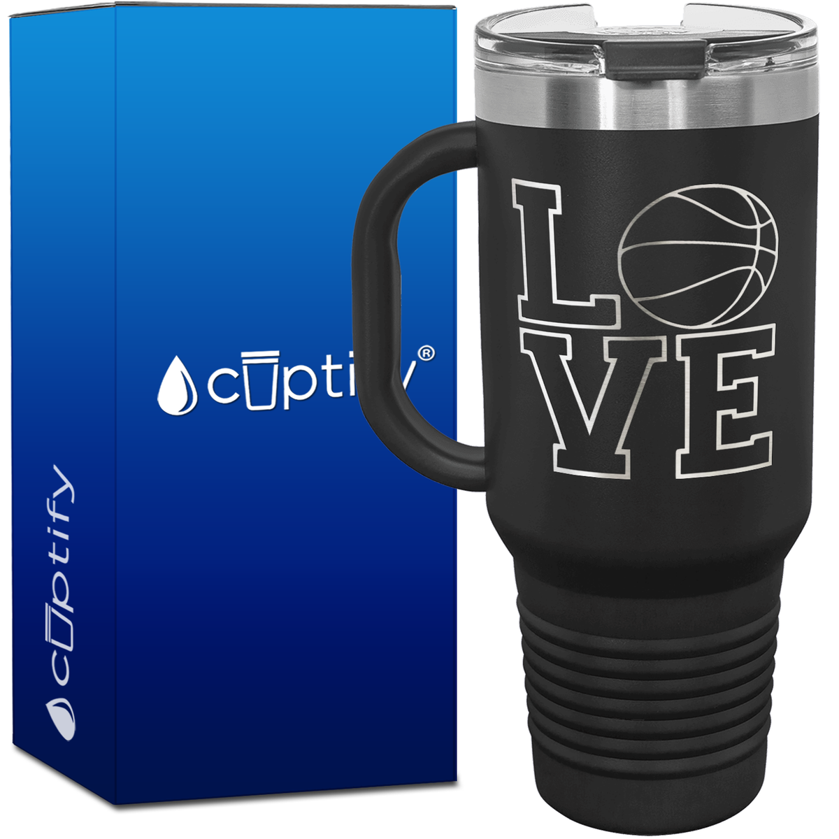 Love Basketball 40oz Basketball Travel Mug