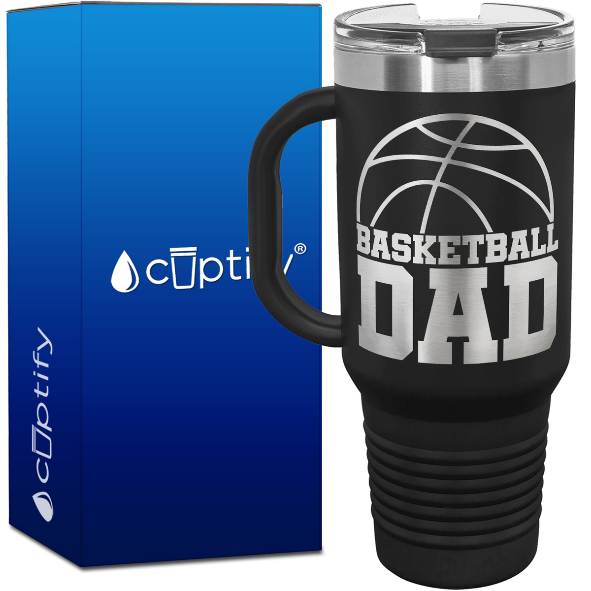 Basketball Dad 40oz Basketball Travel Mug