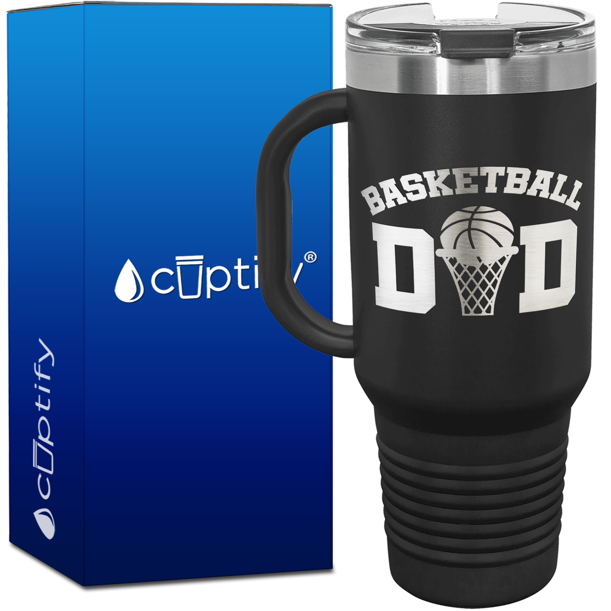 Basketball Dad 40oz Basketball Travel Mug