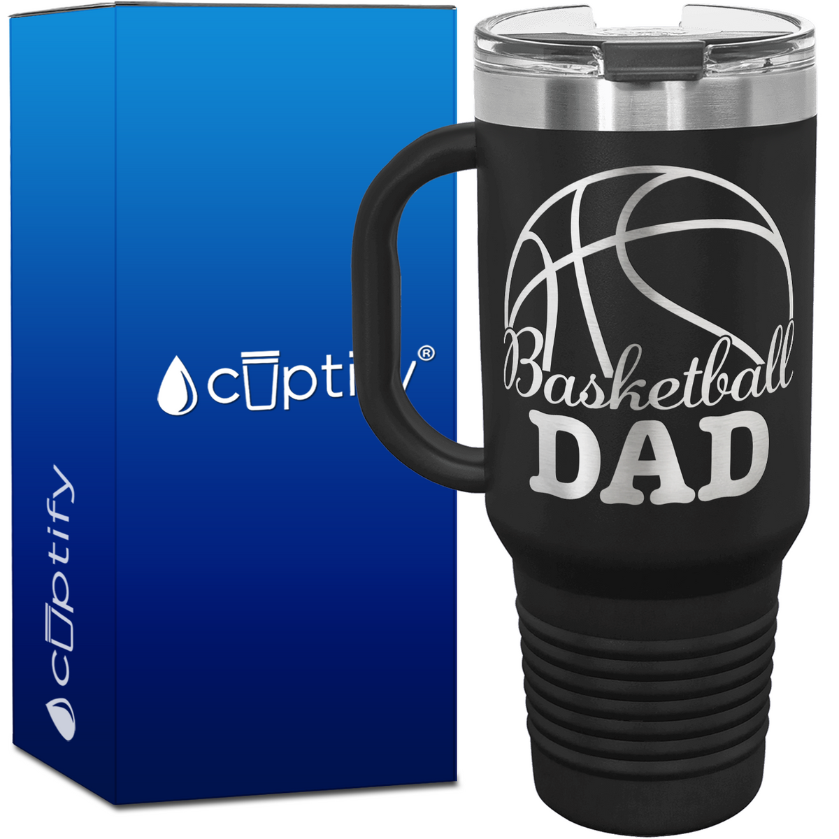 Basketball Dad 40oz Basketball Travel Mug