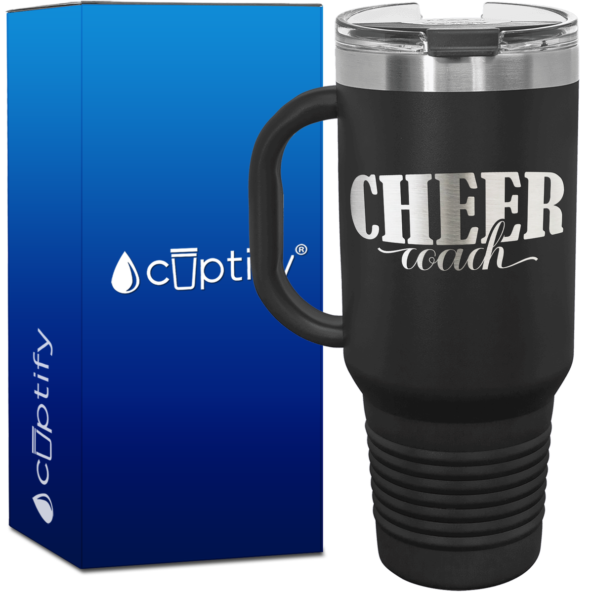 Cheer Coach Swoosh 40oz Cheer Travel Mug