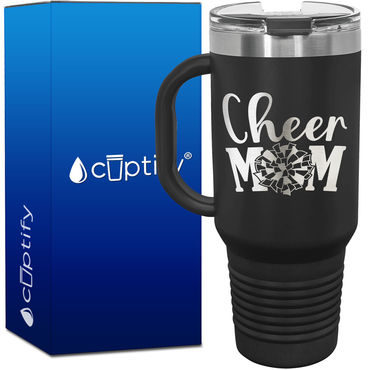 Cheer Mom Pom Pom 40oz Cheer Travel Mug