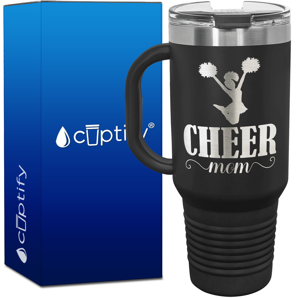 Cheer Mom Silhouette 40oz Cheer Travel Mug