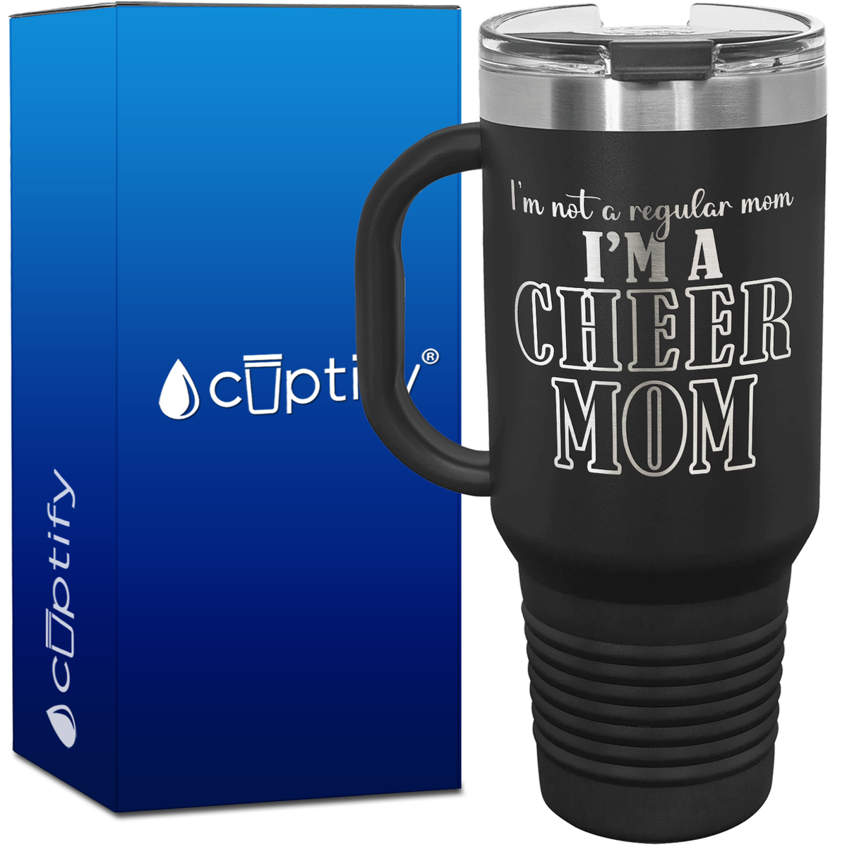 I'm Not a Regular Mom I'm a Cheer Mom 40oz Cheer Travel Mug