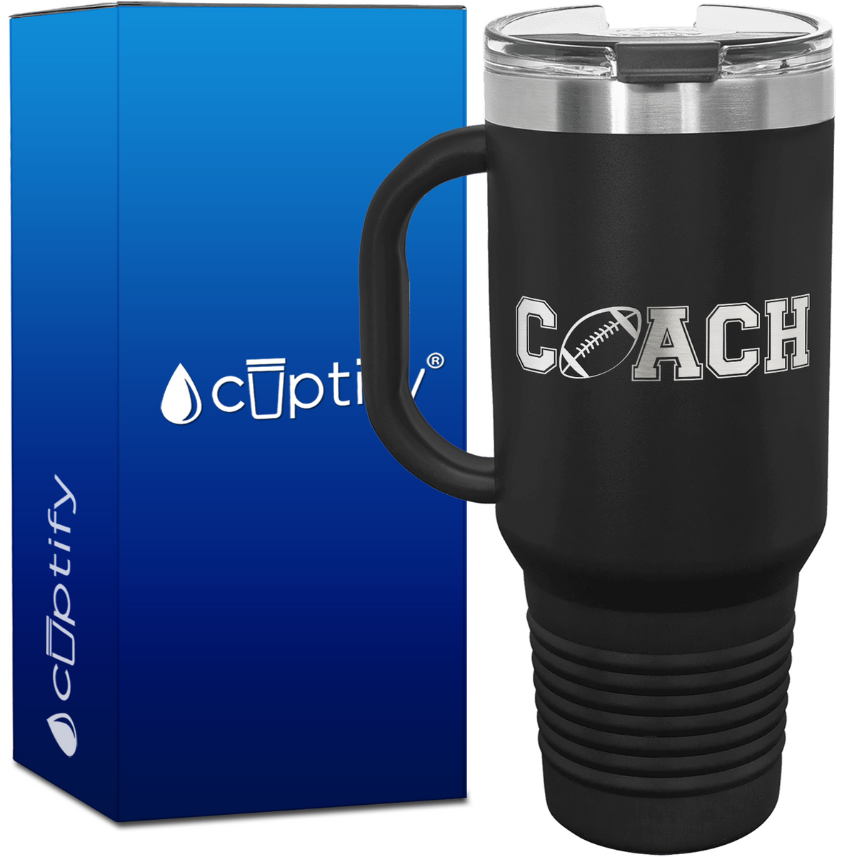 Coach Football 40oz Coach Travel Mug