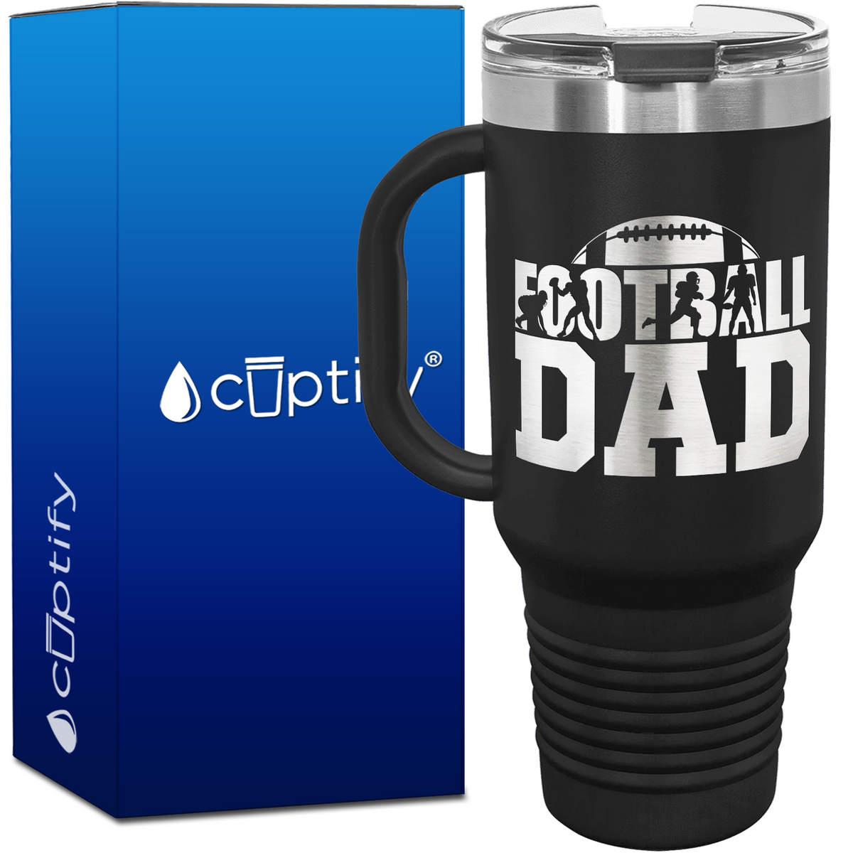 Football Dad 40oz Football Travel Mug
