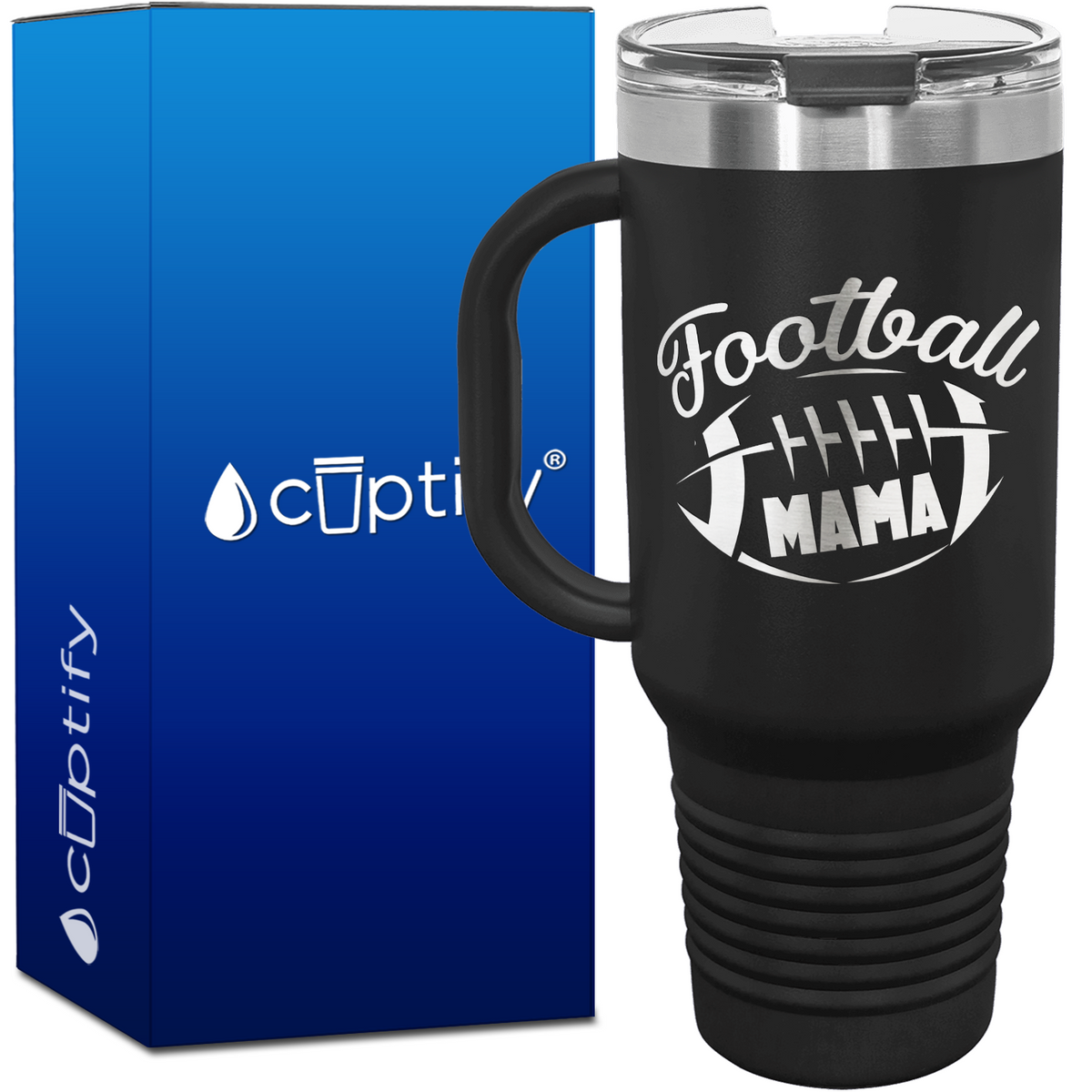 Football Mama 40oz Football Travel Mug