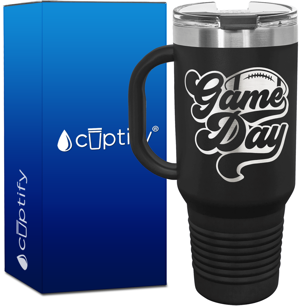 Game Day Football 40oz Football Travel Mug