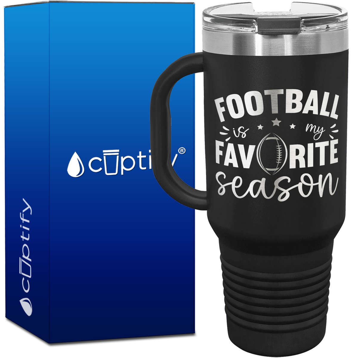 Football is my Favorite Season 40oz Football Travel Mug