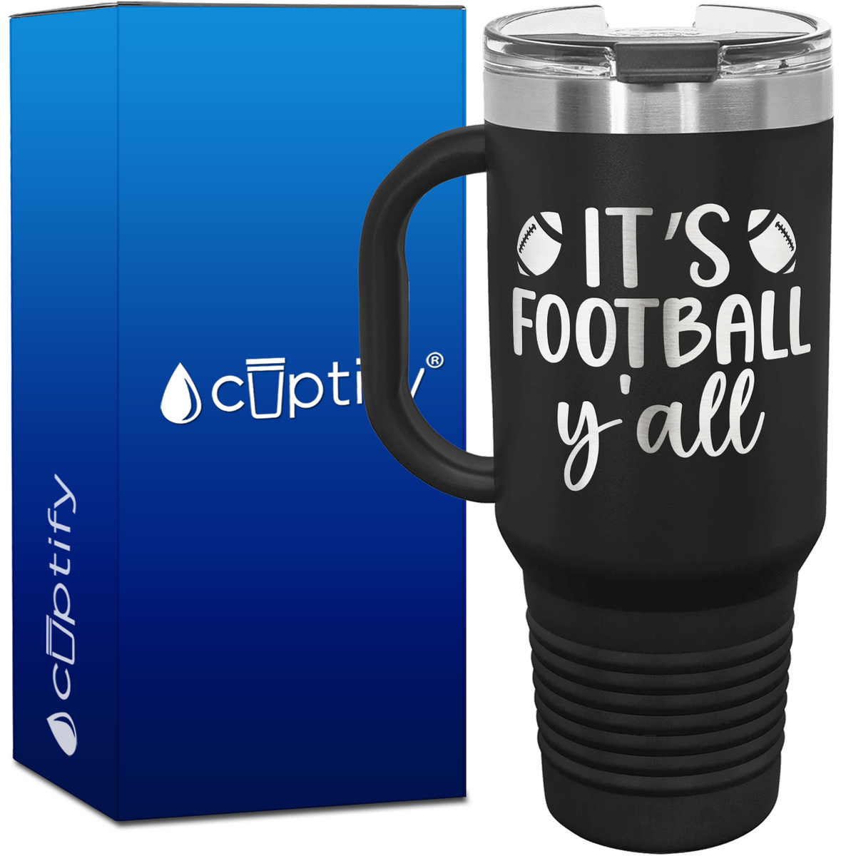 It's Football Y'all 40oz Football Travel Mug