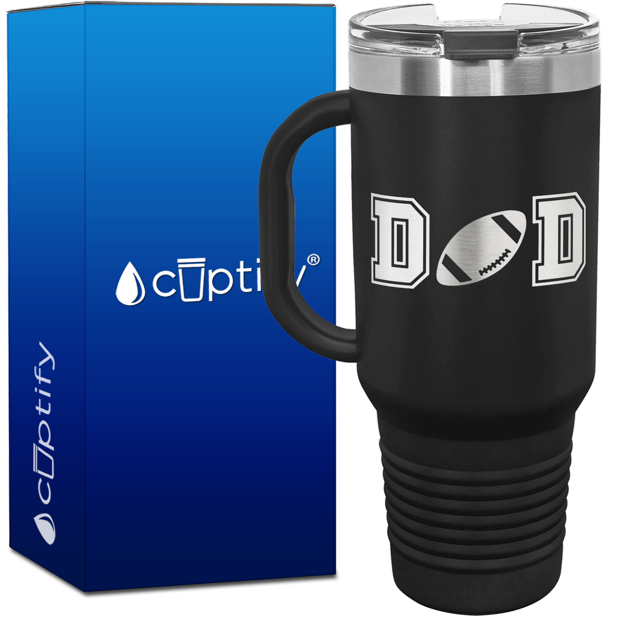Dad Football 40oz Football Travel Mug