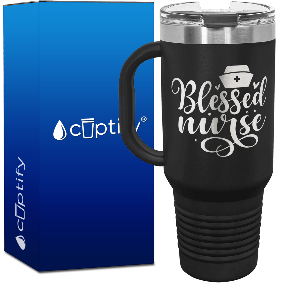 Blessed Nurse Hearts 40oz Nurse Travel Mug