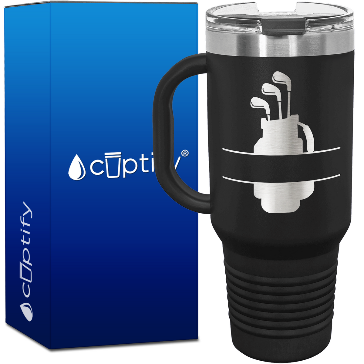 Personalized Golf Bag with Clubs 40oz Golf Travel Mug