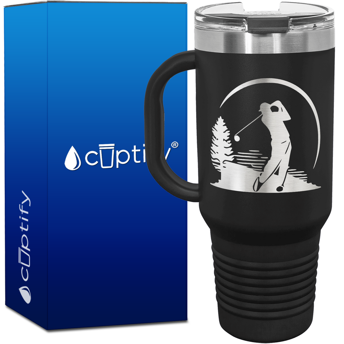 Golfer Silhouette 40oz Golf Travel Mug