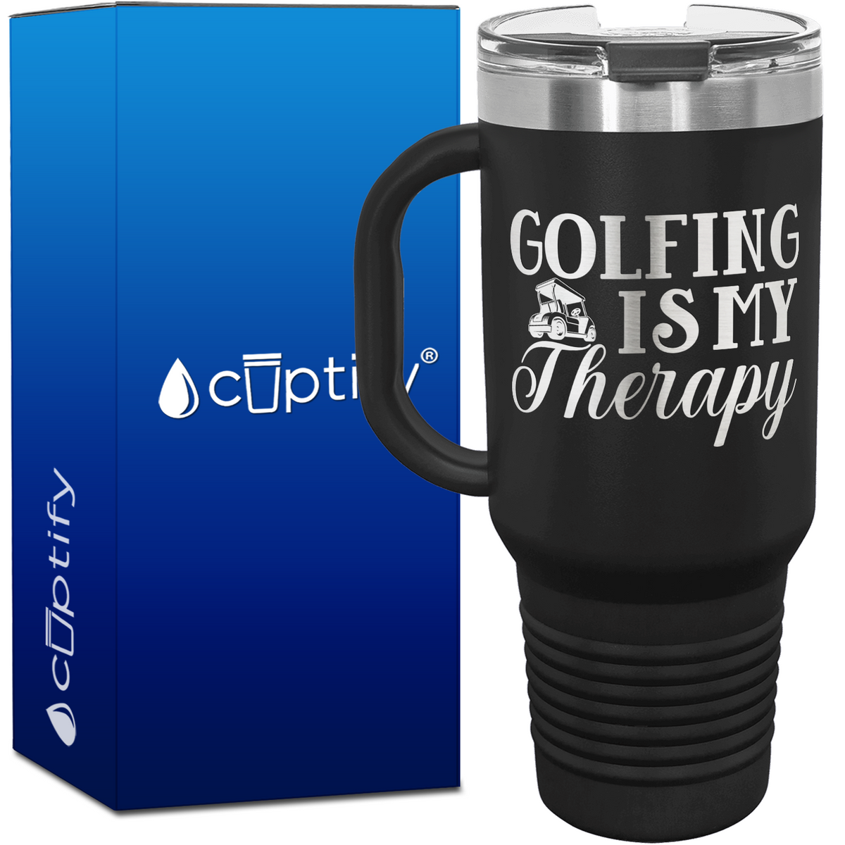 Golfing is My Therapy 40oz Golf Travel Mug