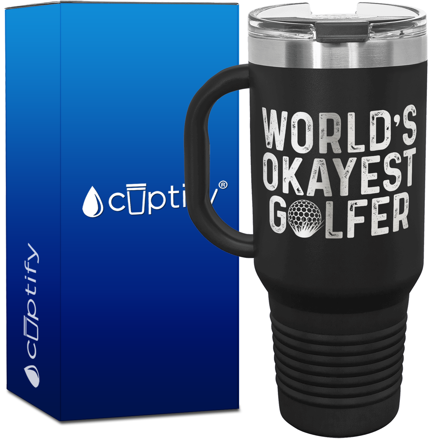 World's Okayest Golfer 40oz Golf Travel Mug