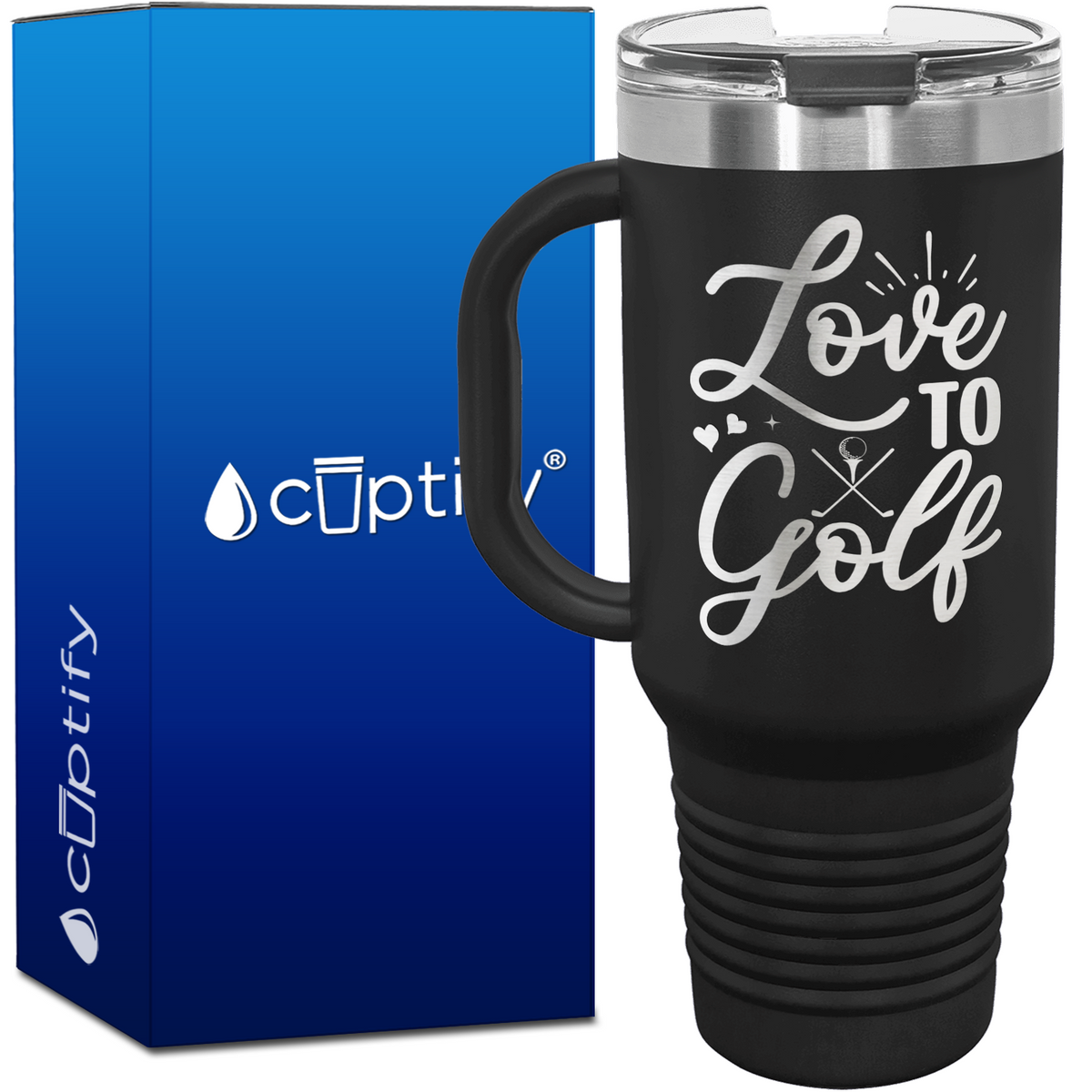 Love to Golf Heart 40oz Golf Travel Mug