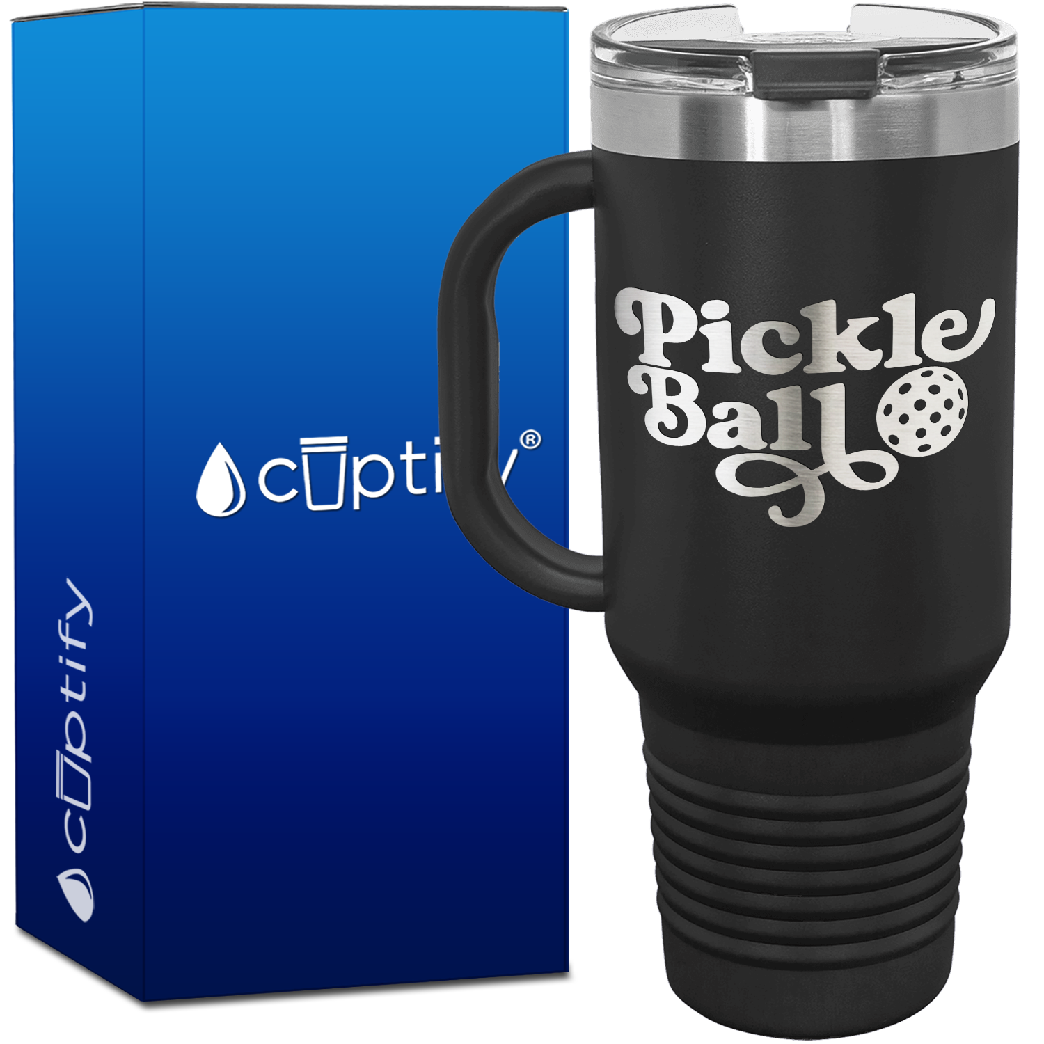 Pickleball Groovy 40oz Pickleball Travel Mug