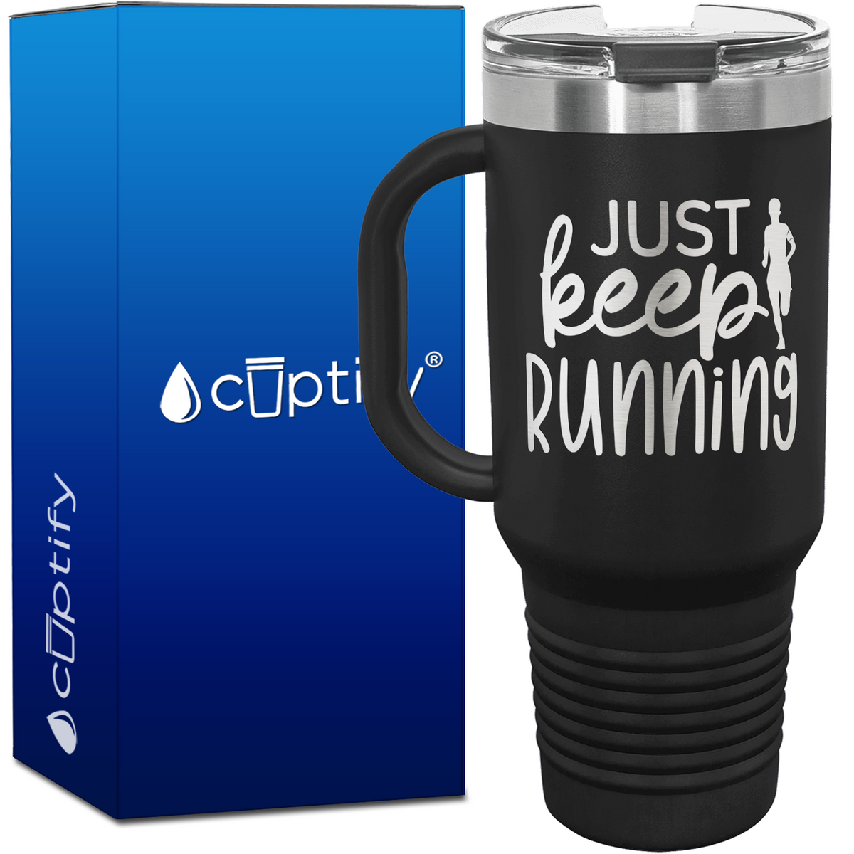 Just Keep Running 40oz Running Travel Mug