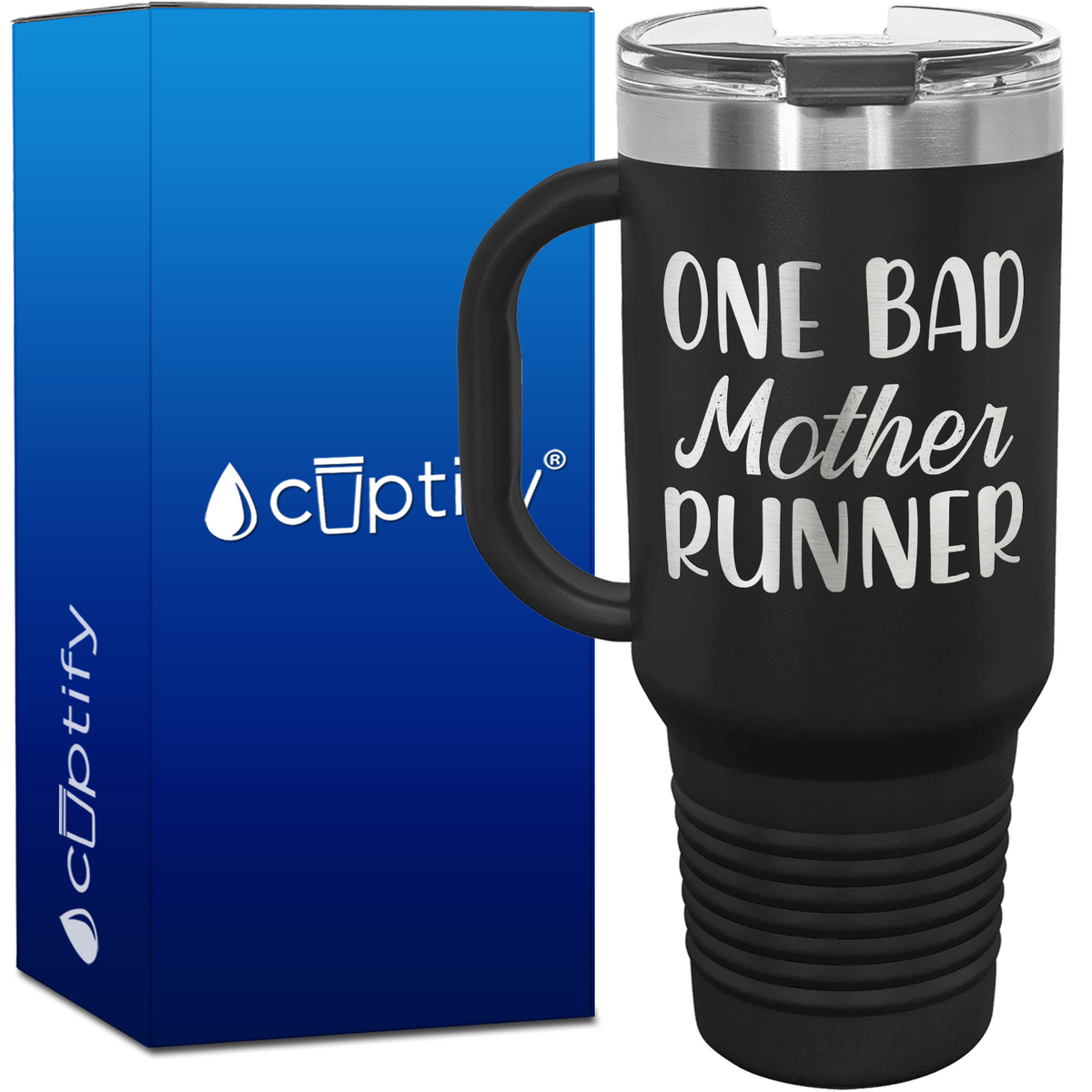 One Bad Mother Runner 40oz Running Travel Mug