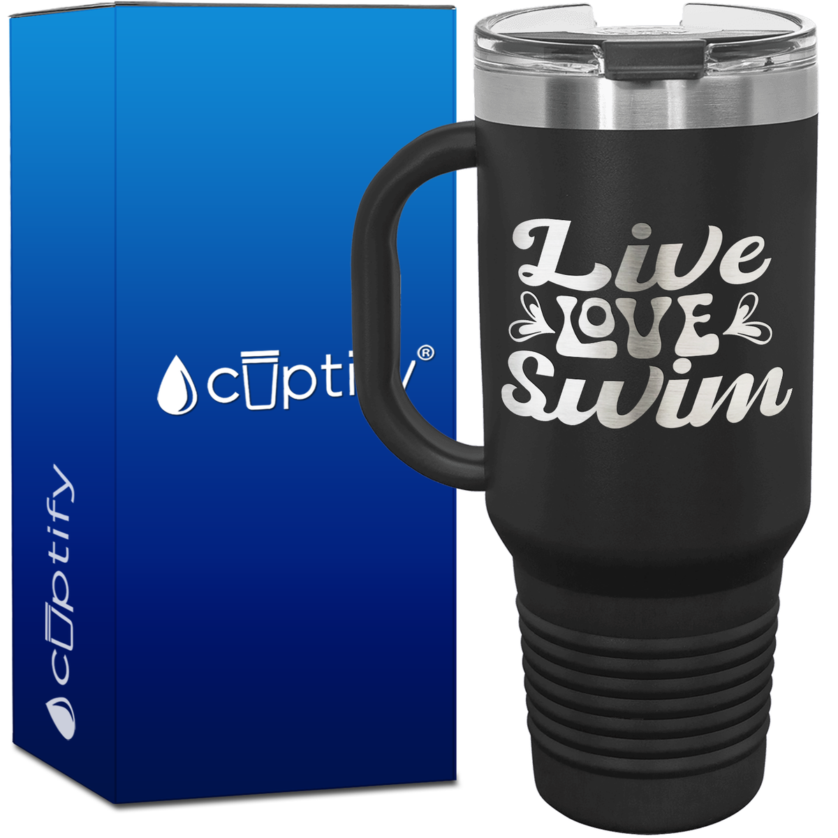 Live Love Swim 40oz Swimming Travel Mug