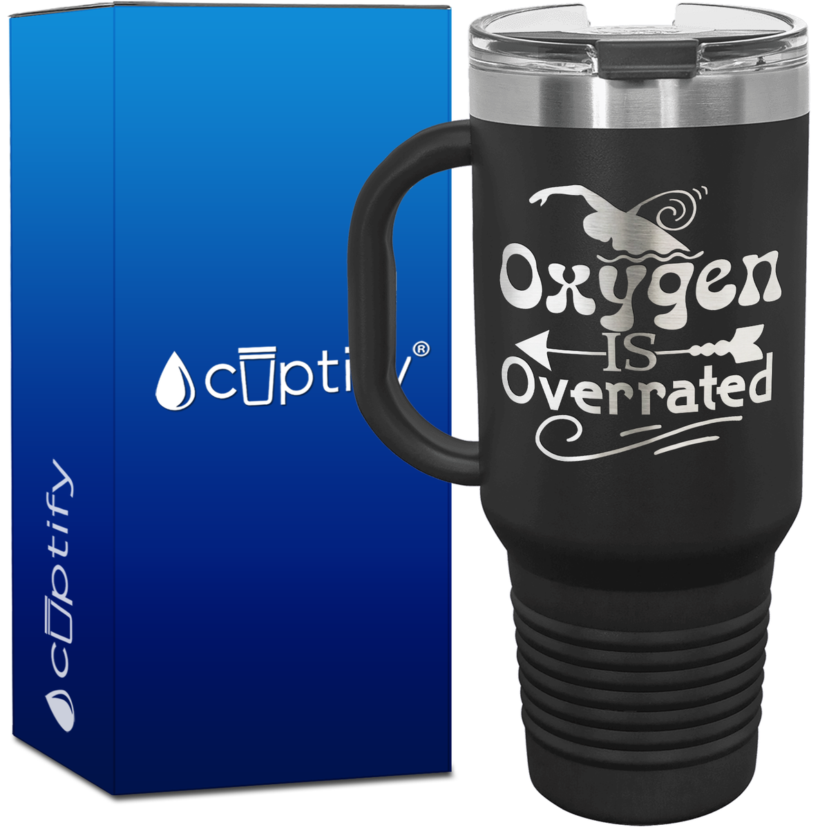 Oxygen is Overrated Swimming 40oz Swimming Travel Mug