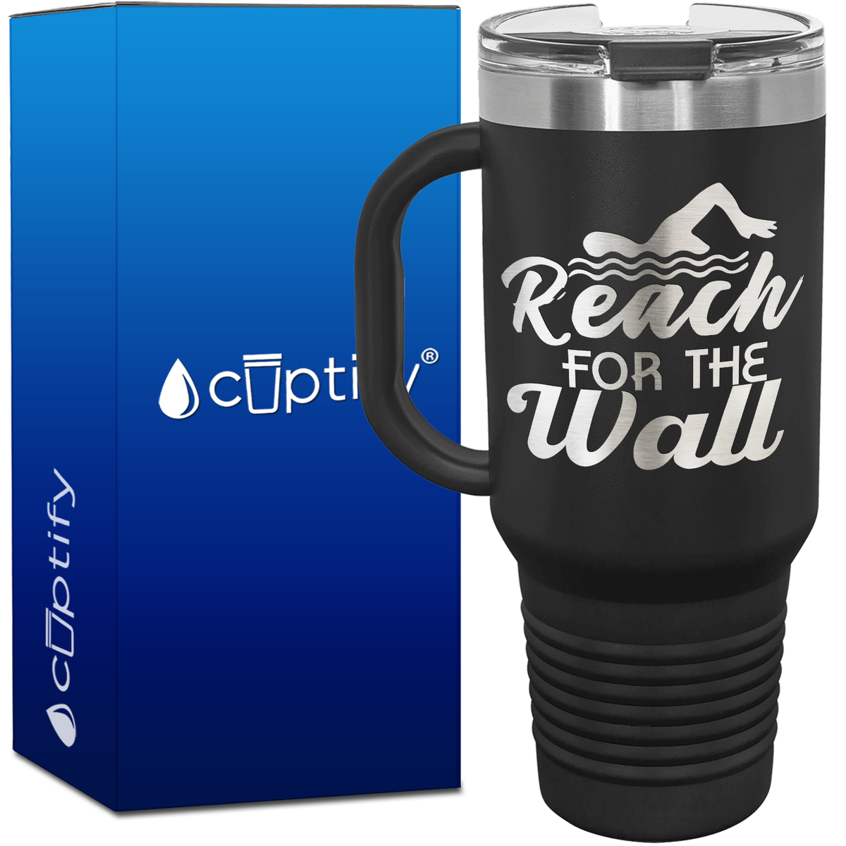 Reach for the Wall 40oz Swimming Travel Mug