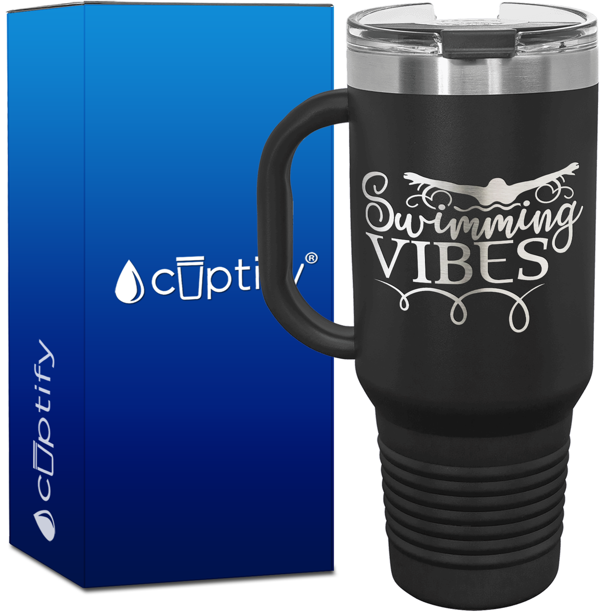 Swimming Vibes 40oz Swimming Travel Mug