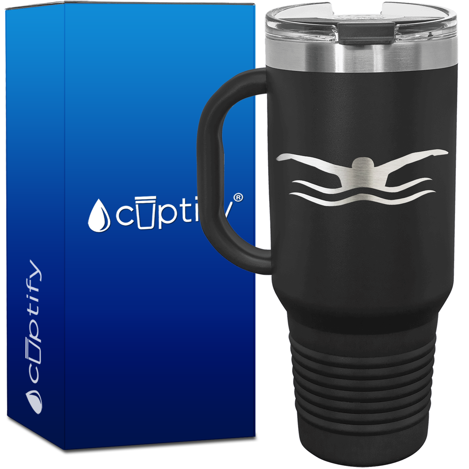 Swimmer 40oz Swimming Travel Mug