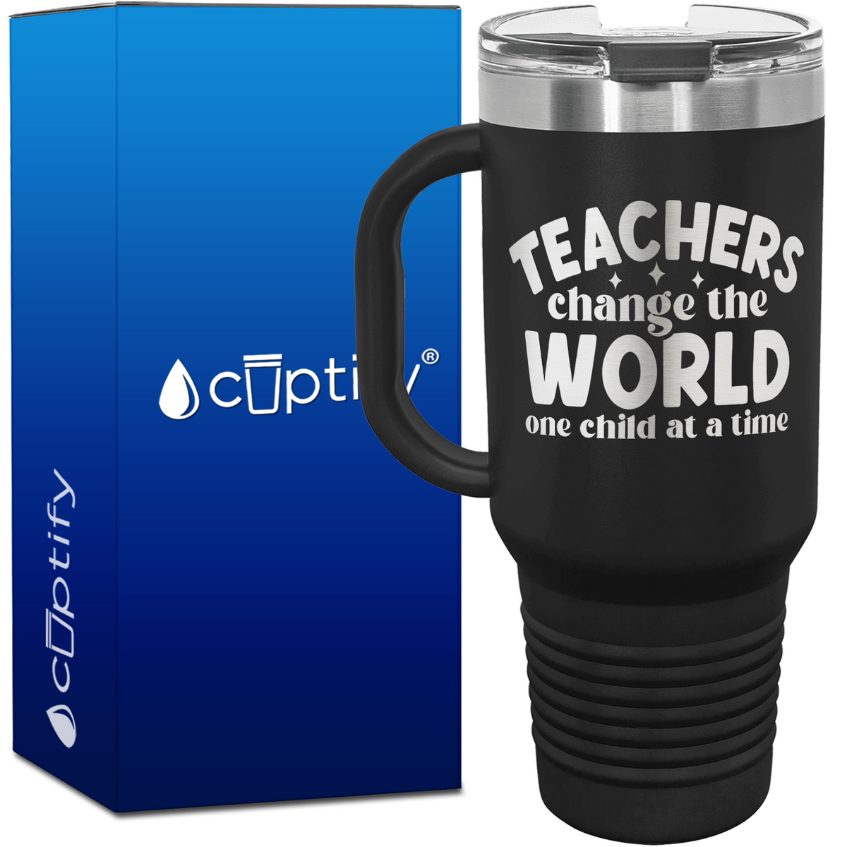 Teachers Change the World One Child at a Time 40oz Teacher Travel Mug
