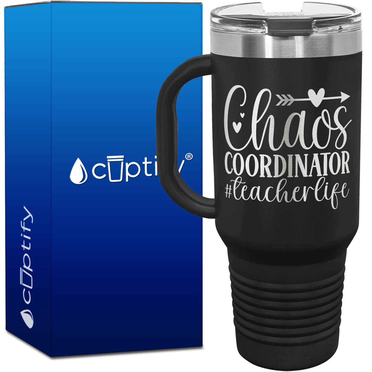 Chaos Coordinator #Teacherlife 40oz Teacher Travel Mug