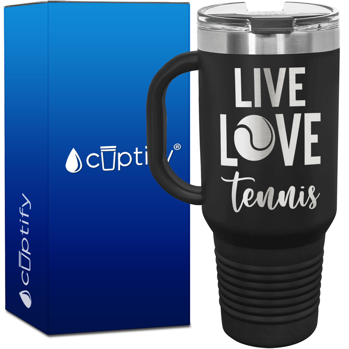 Live Love Tennis 40oz Tennis Travel Mug