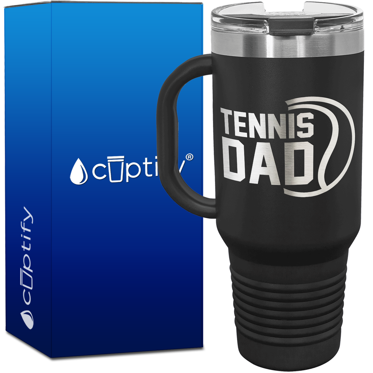 Tennis Dad with Ball 40oz Tennis Travel Mug