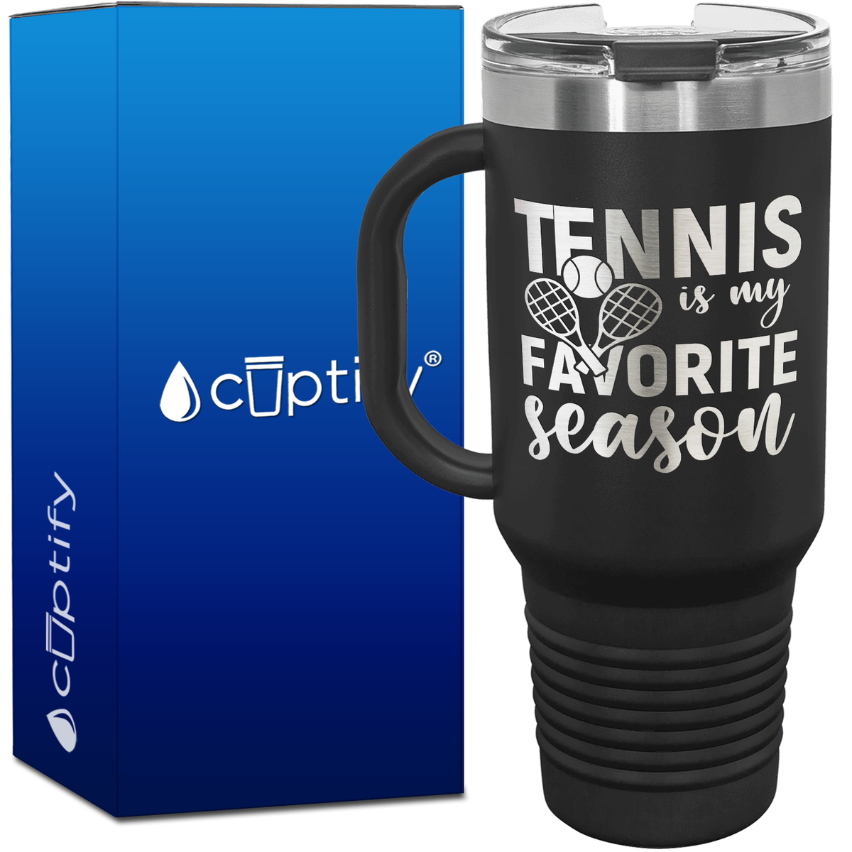 Tennis is My Favorite Season with Rackets 40oz Tennis Travel Mug