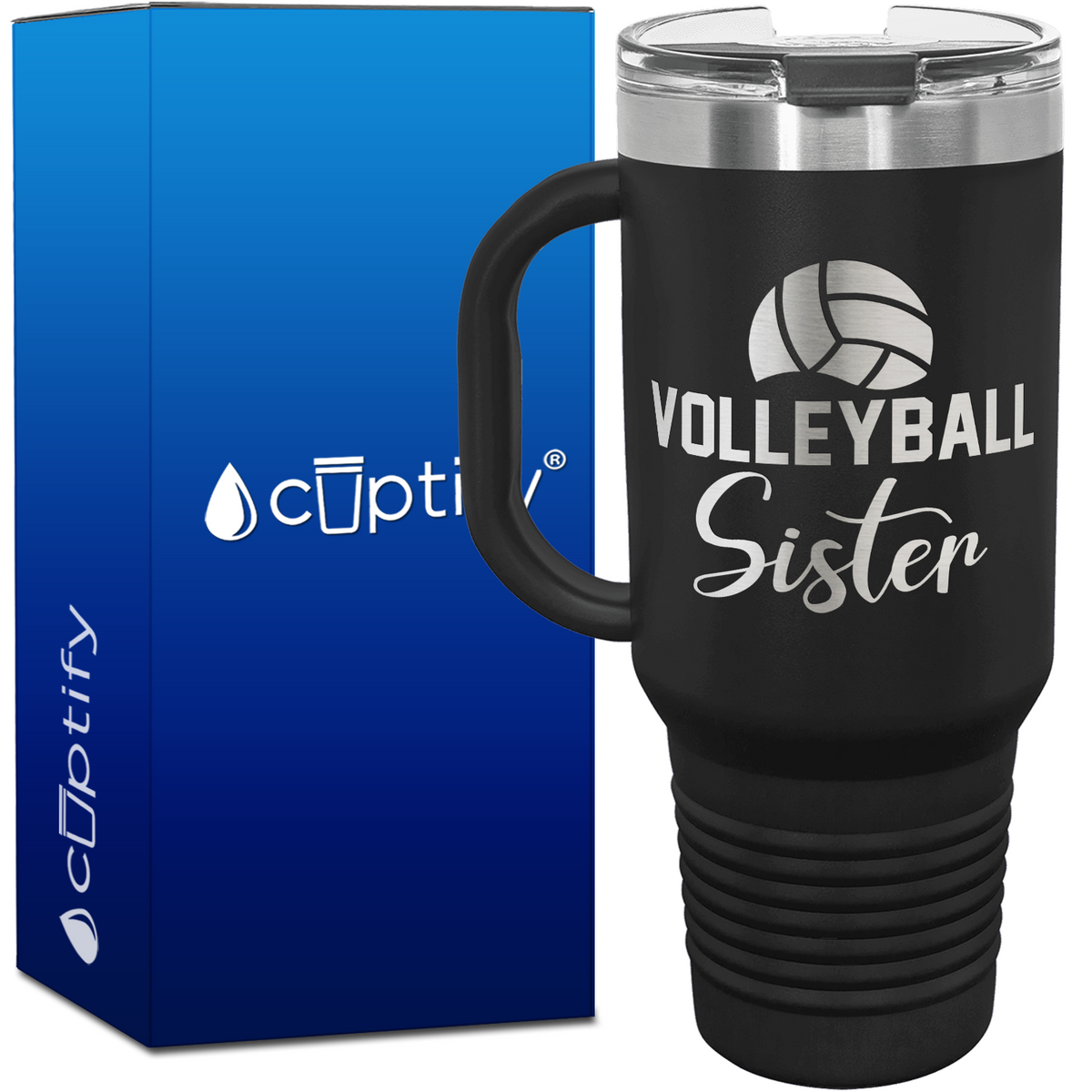 Volleyball Sister 40oz Volleyball Travel Mug