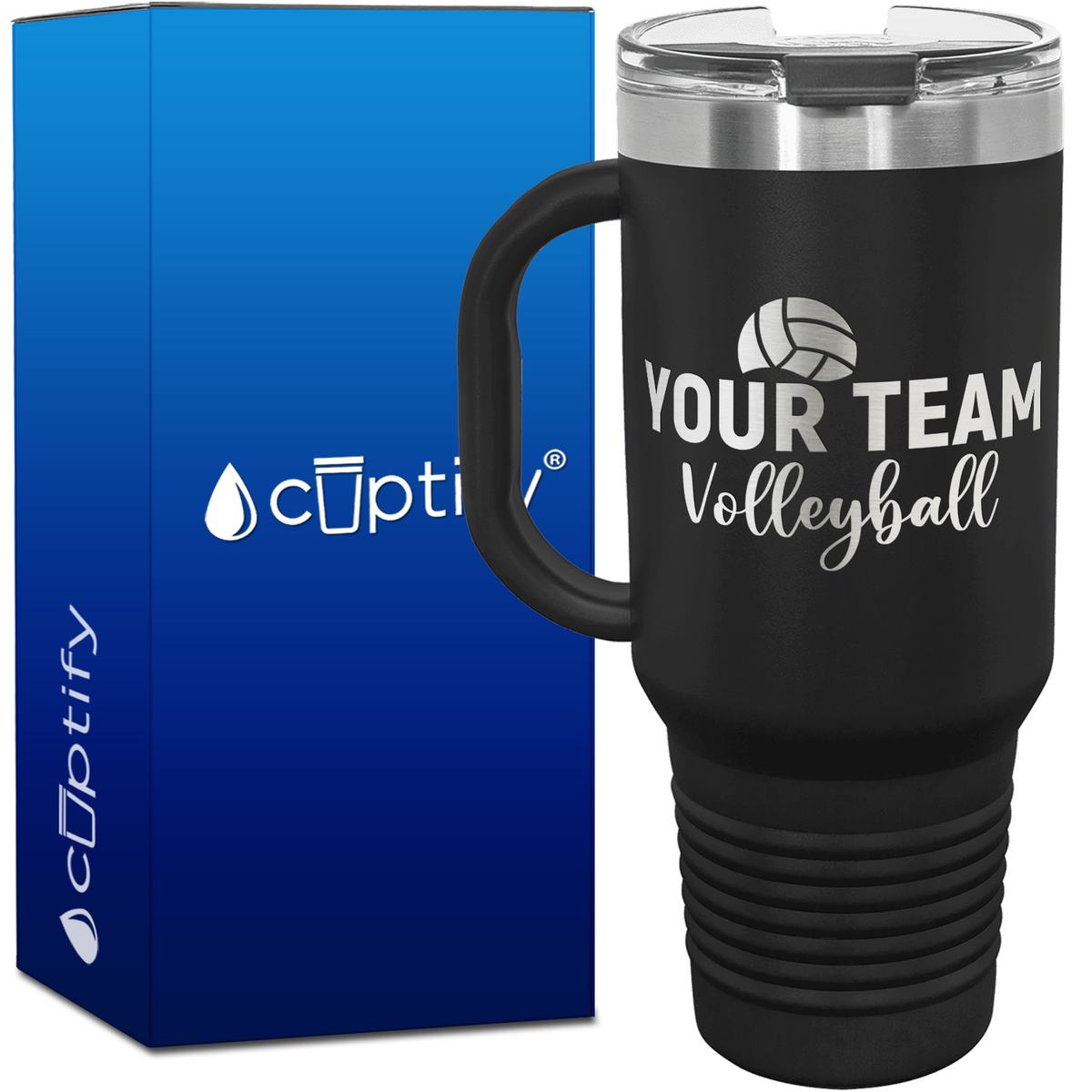 Personalized Team Name Volleyball 40oz Volleyball Travel Mug
