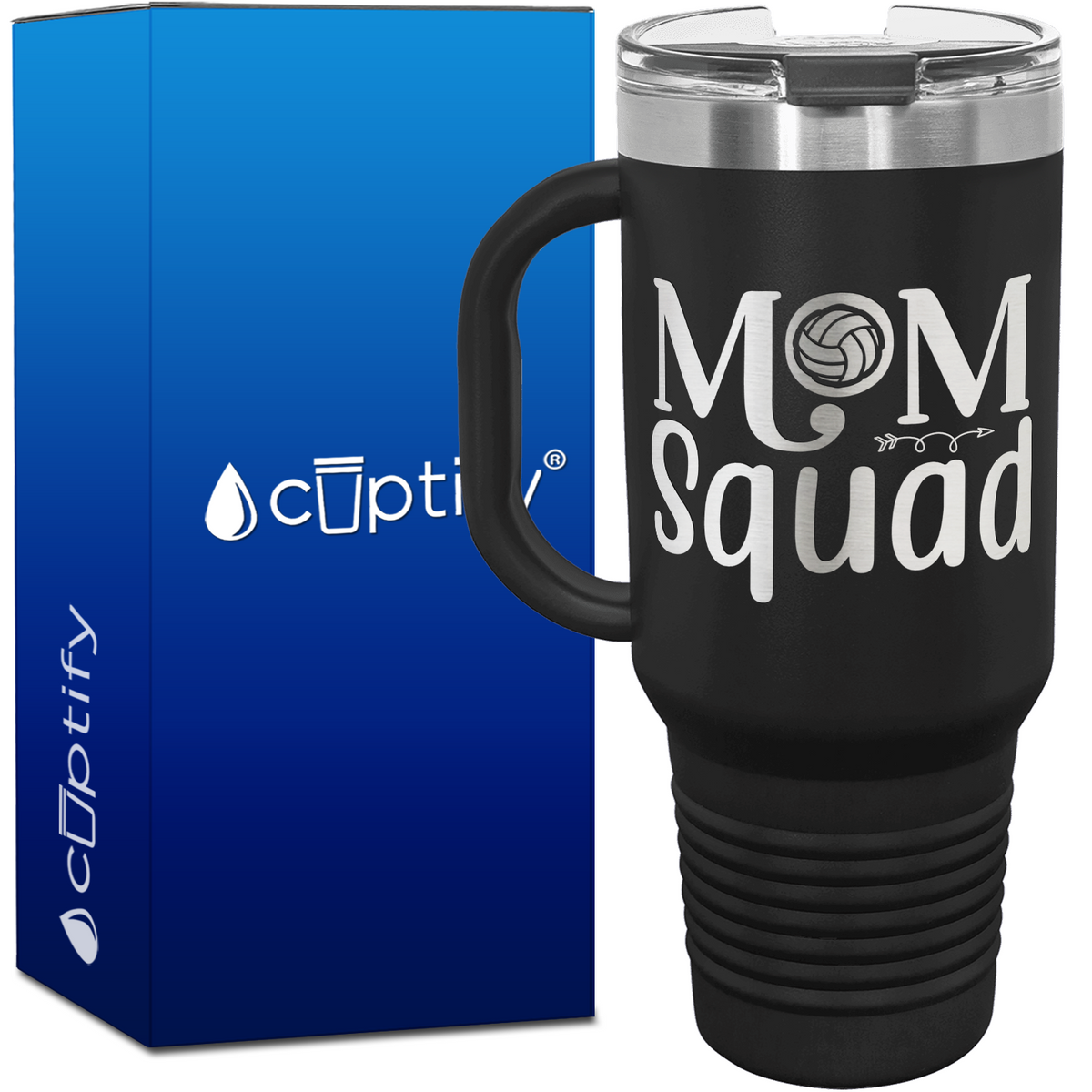 Mom Squad 40oz Volleyball Travel Mug