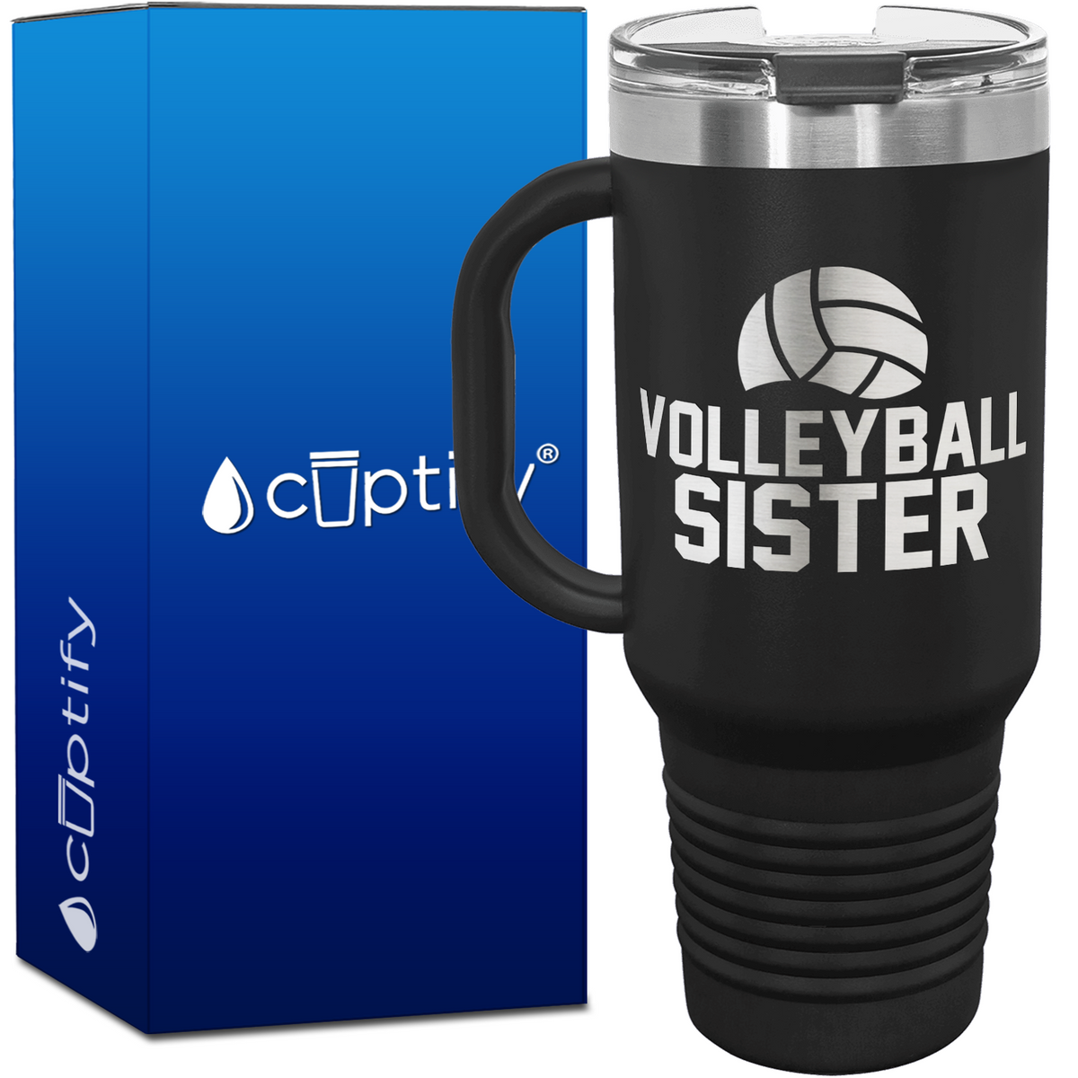 Volleyball Sister 40oz Volleyball Travel Mug