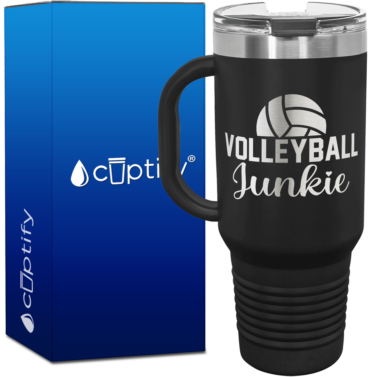 Volleyball Junkie 40oz Volleyball Travel Mug