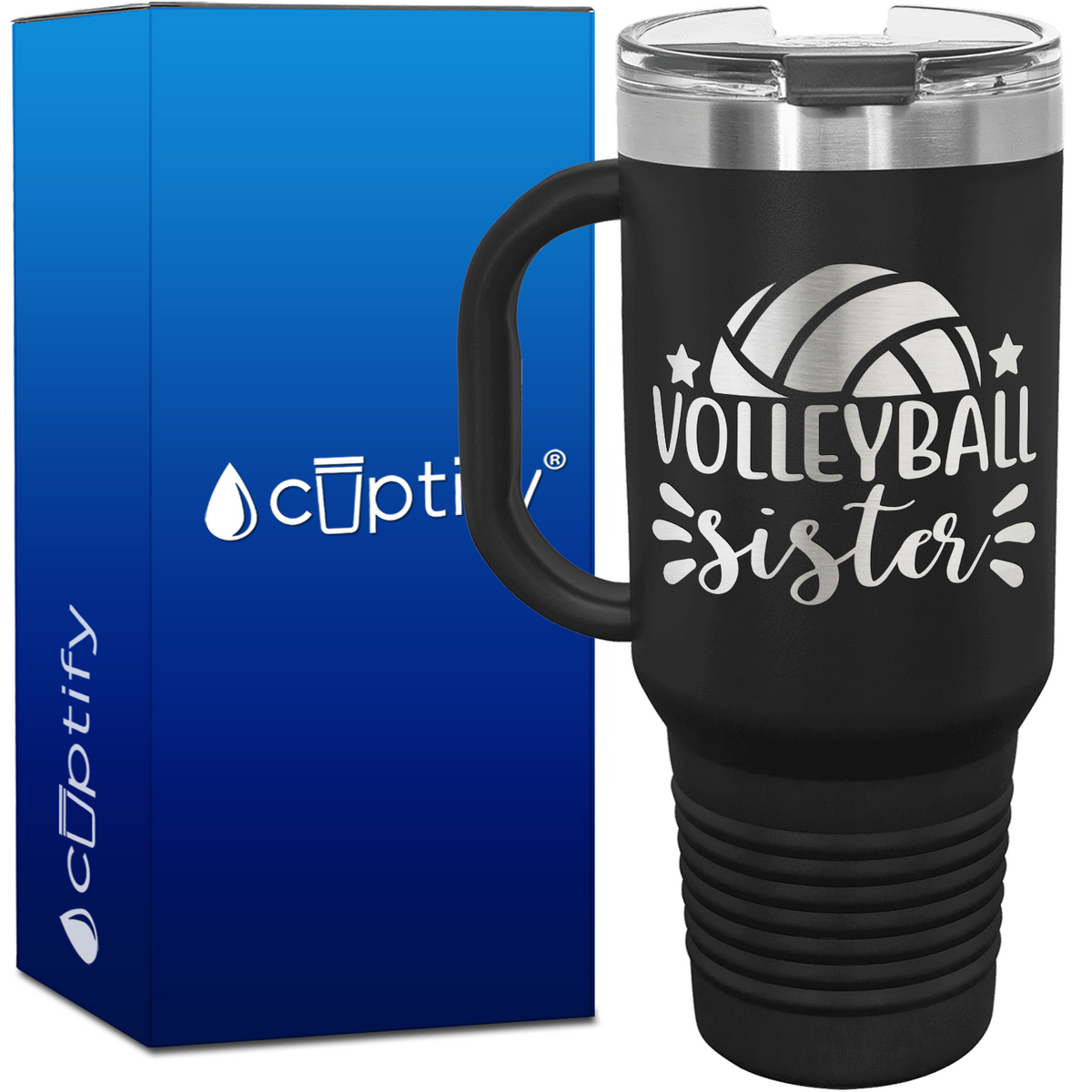 Volleyball Sister 40oz Volleyball Travel Mug