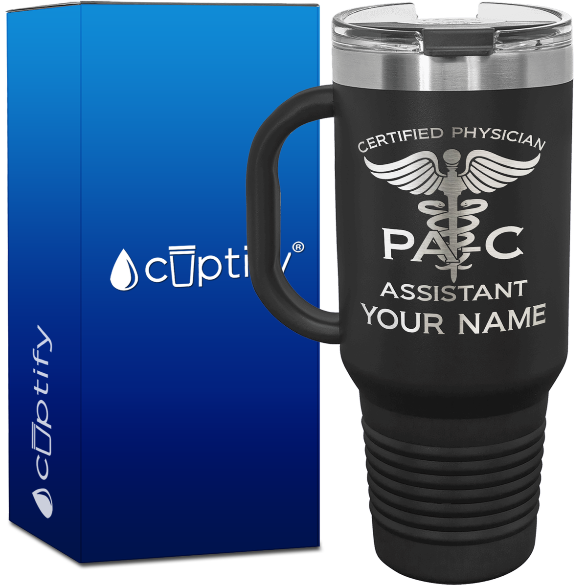 Personalized PA-C Certified Physician Assistant 40oz Medical Travel Mug