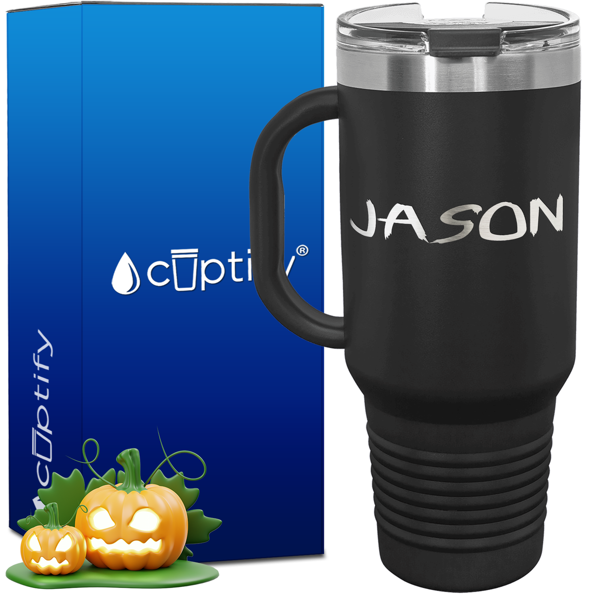Personalized Scary Font Style 40oz Halloween Travel Mug