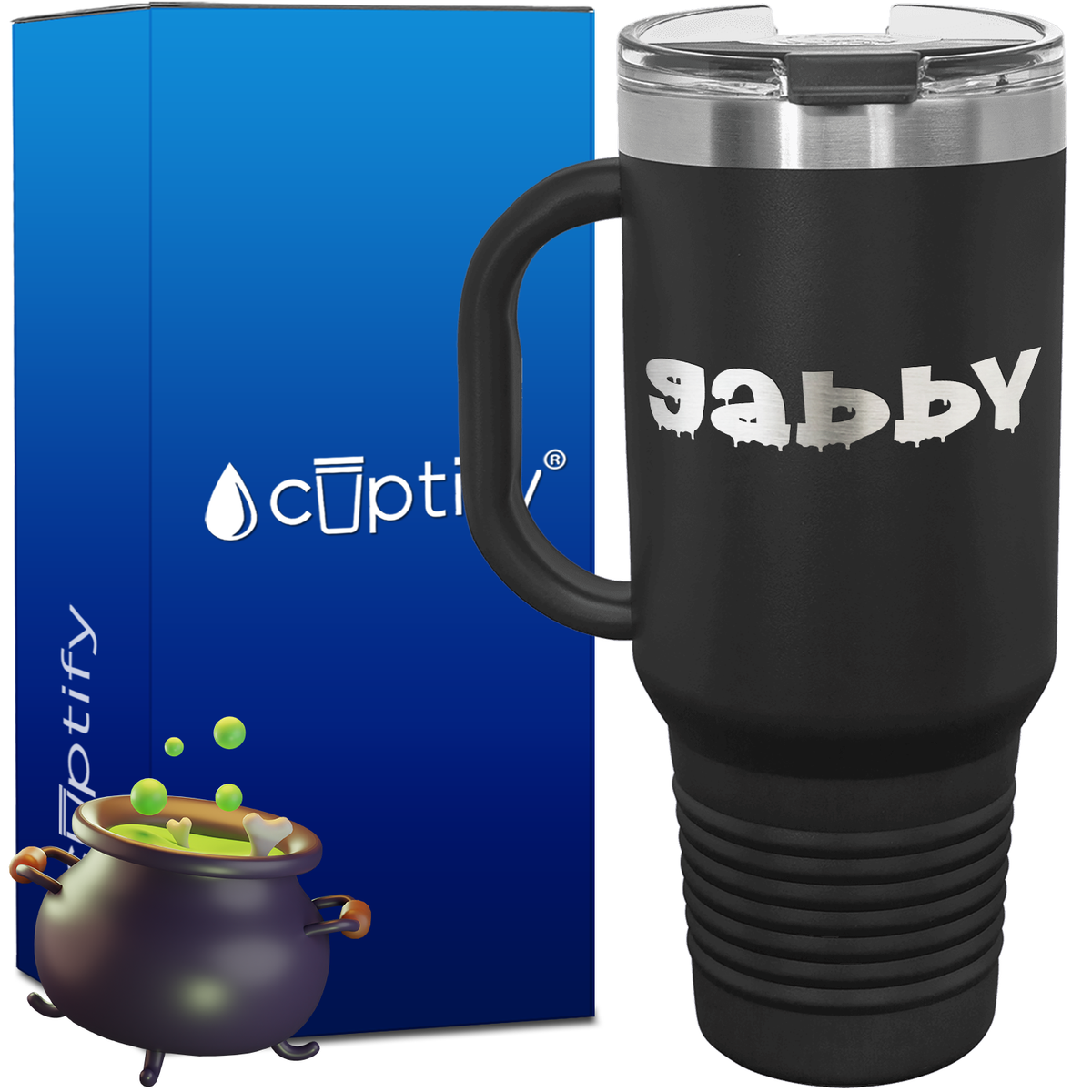 Personalized Haunted Font Style 40oz Halloween Travel Mug