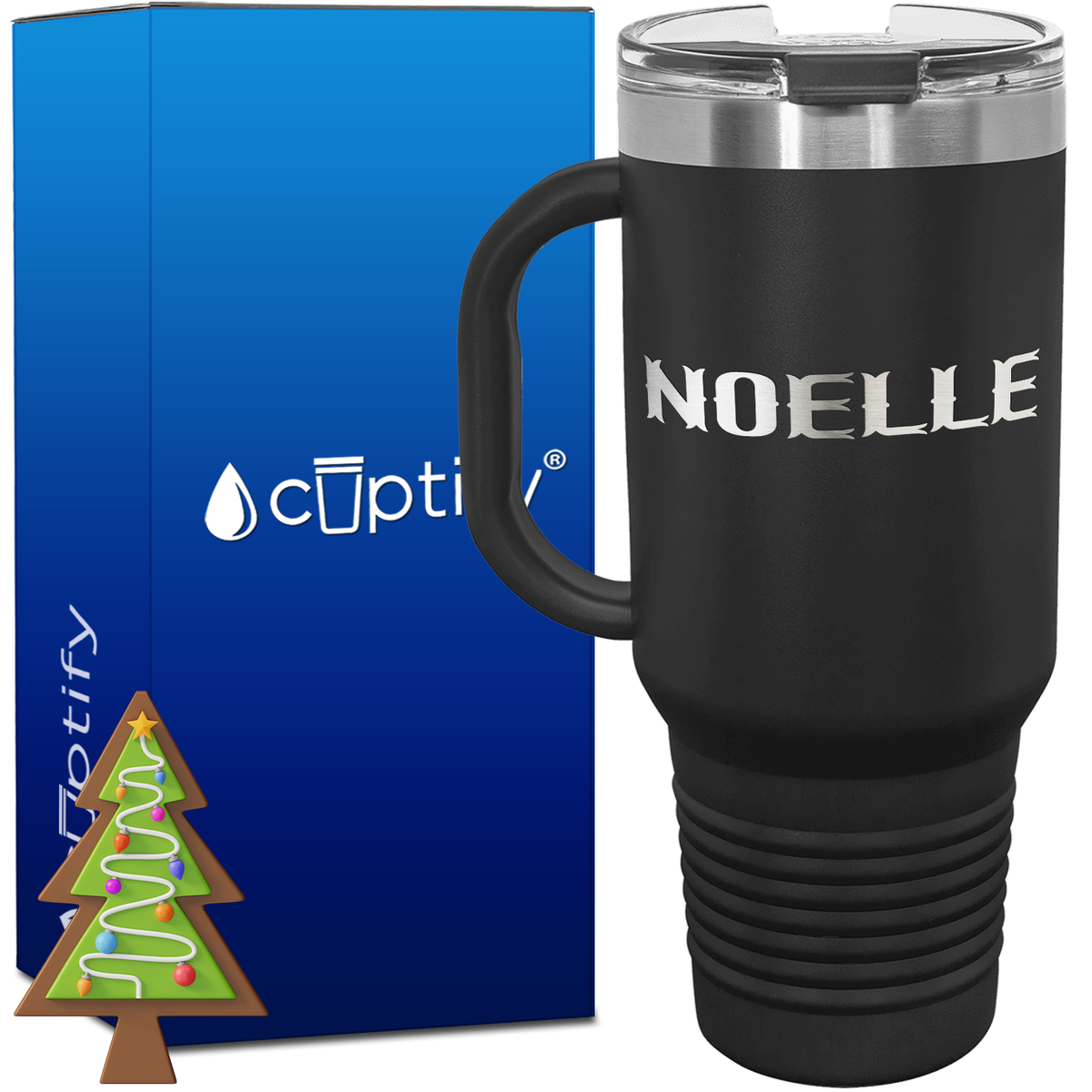 Personalized Claus Font Style 40oz Christmas Travel Mug