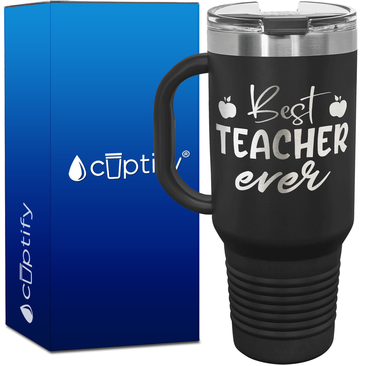Best Teacher Ever with Apples 40oz Teacher Travel Mug