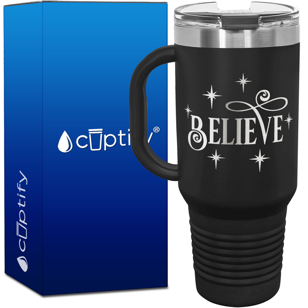 Believe 40oz Christmas Travel Mug